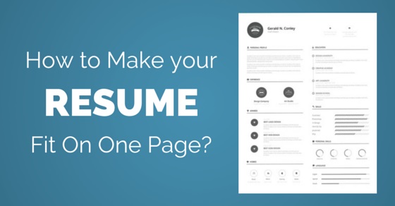 How to make a resume on one page