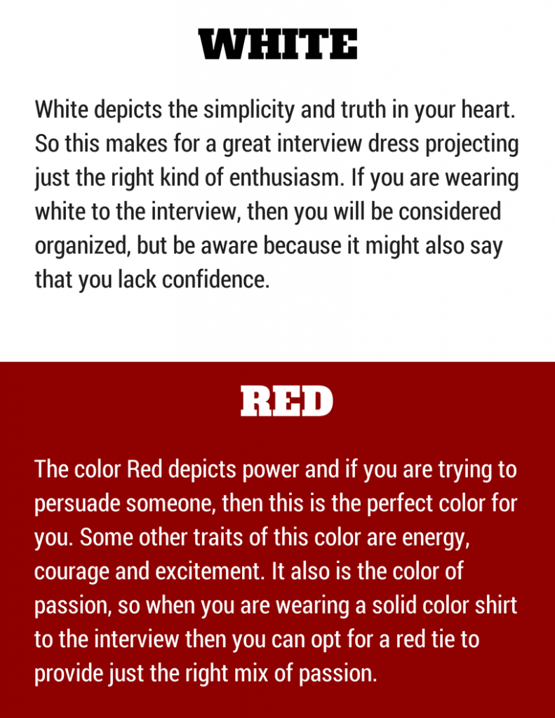 Colors to wear in an interview
