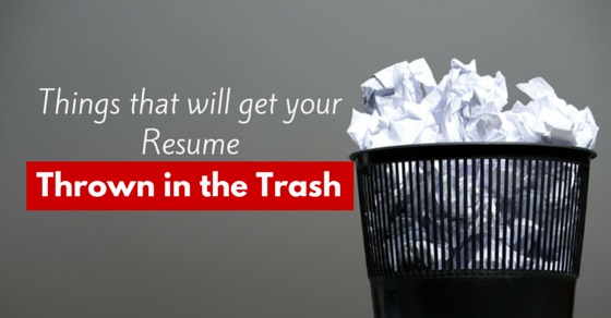 resume thrown in trash