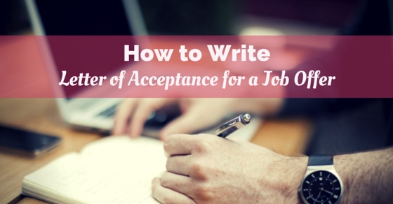 write job offer acceptance letter