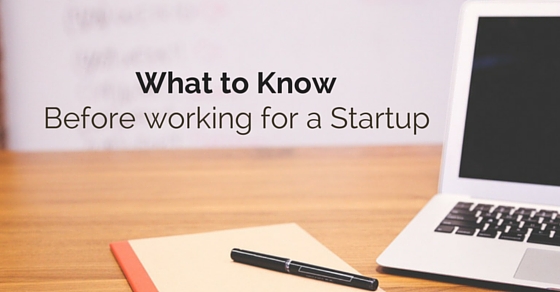 know before working for startup