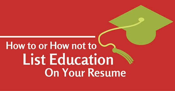 list education on resume