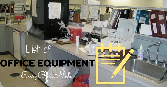 office equipment and machines list