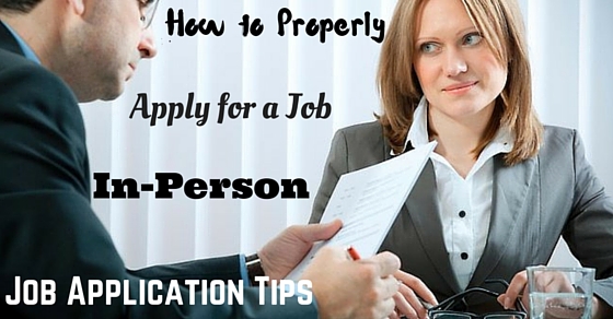 Applying for jobs in person tips