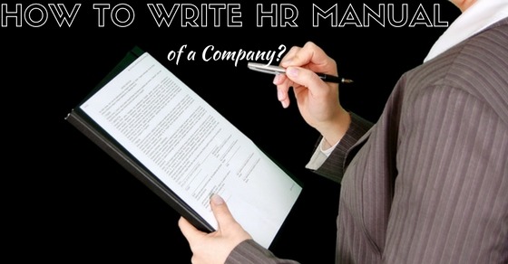 How to write hr manual