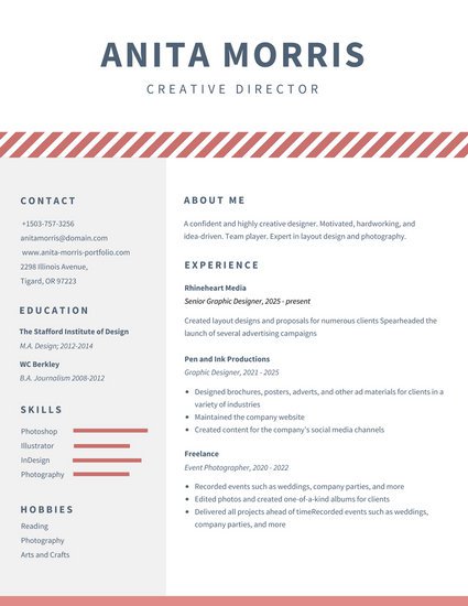 Graphic designer resume template
