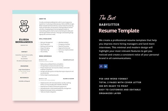 babysitter resume template