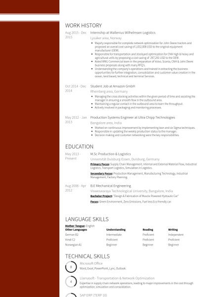 online resume maker for internship