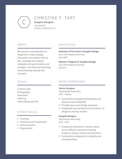 cv in tabular form template