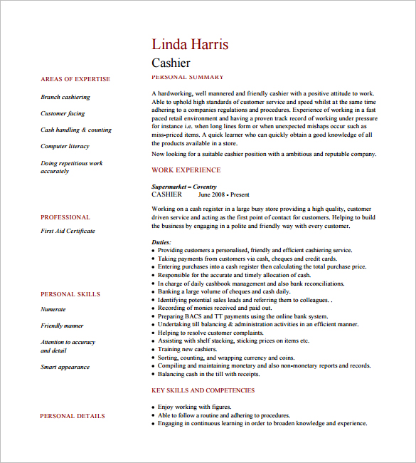 19 Best Cashier Resume Sample Templates - Wisestep