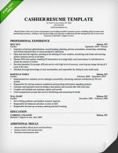 cashier resume samples