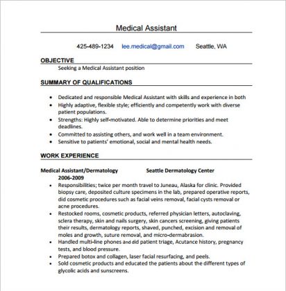 24 Best Medical Assistant Sample Resume Templates - Wisestep