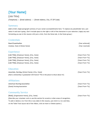 chronological cv