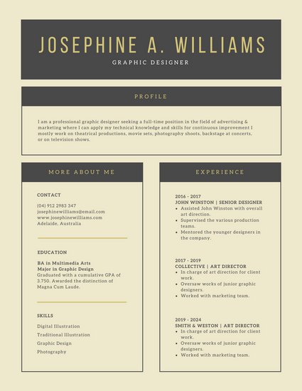 student cv template tabular form