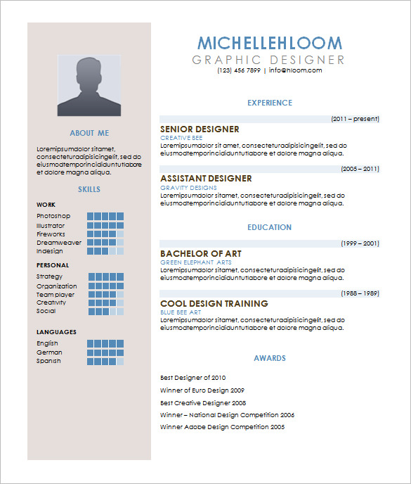 contemporary resume format