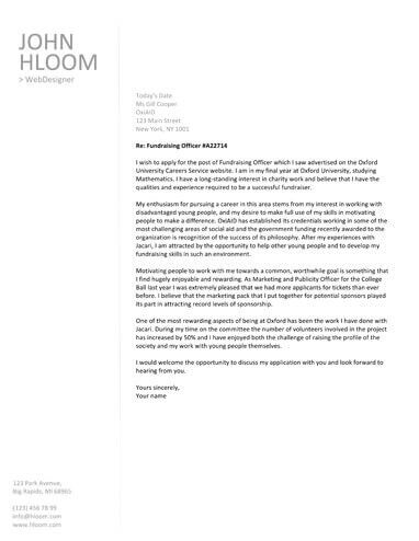 human rights officer cover letter sample