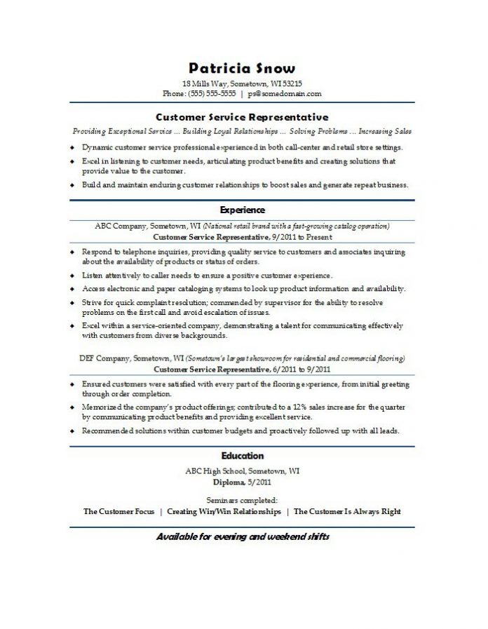 22 Best Customer Service Representative Resume Templates - Wisestep