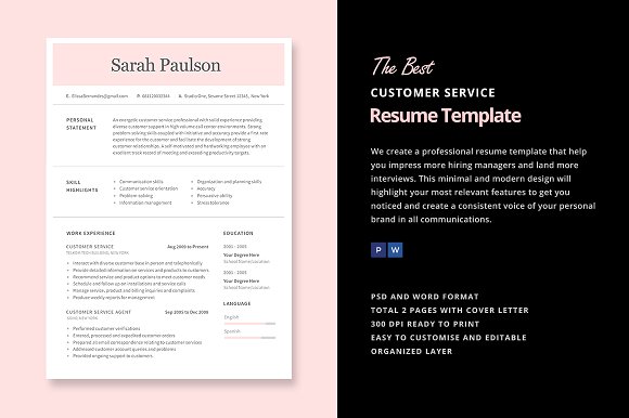 customer service resume template