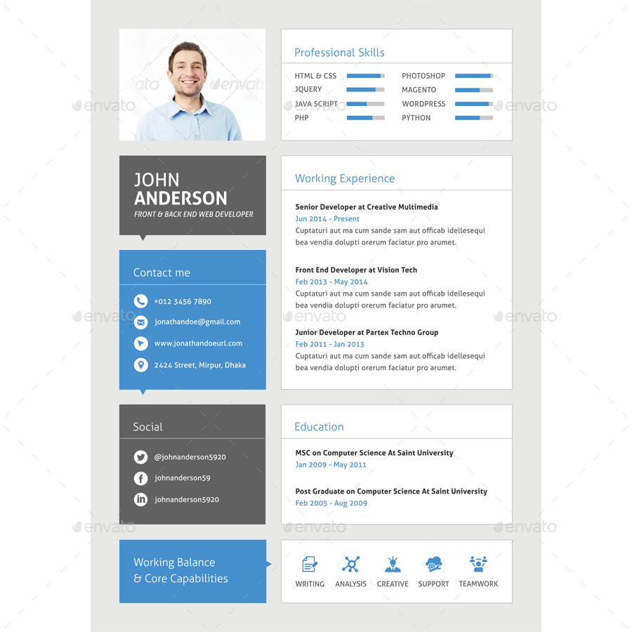 cv for web developer