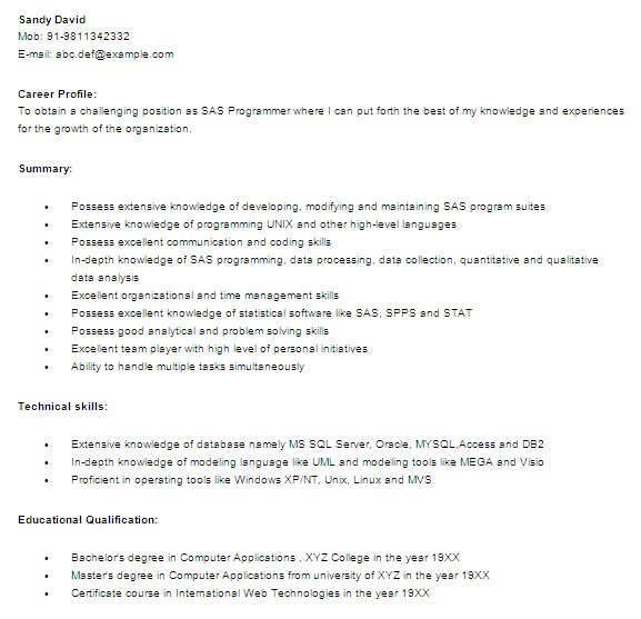 developer cv