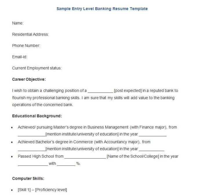 18 Best Banking Sample Resume Templates Wisestep