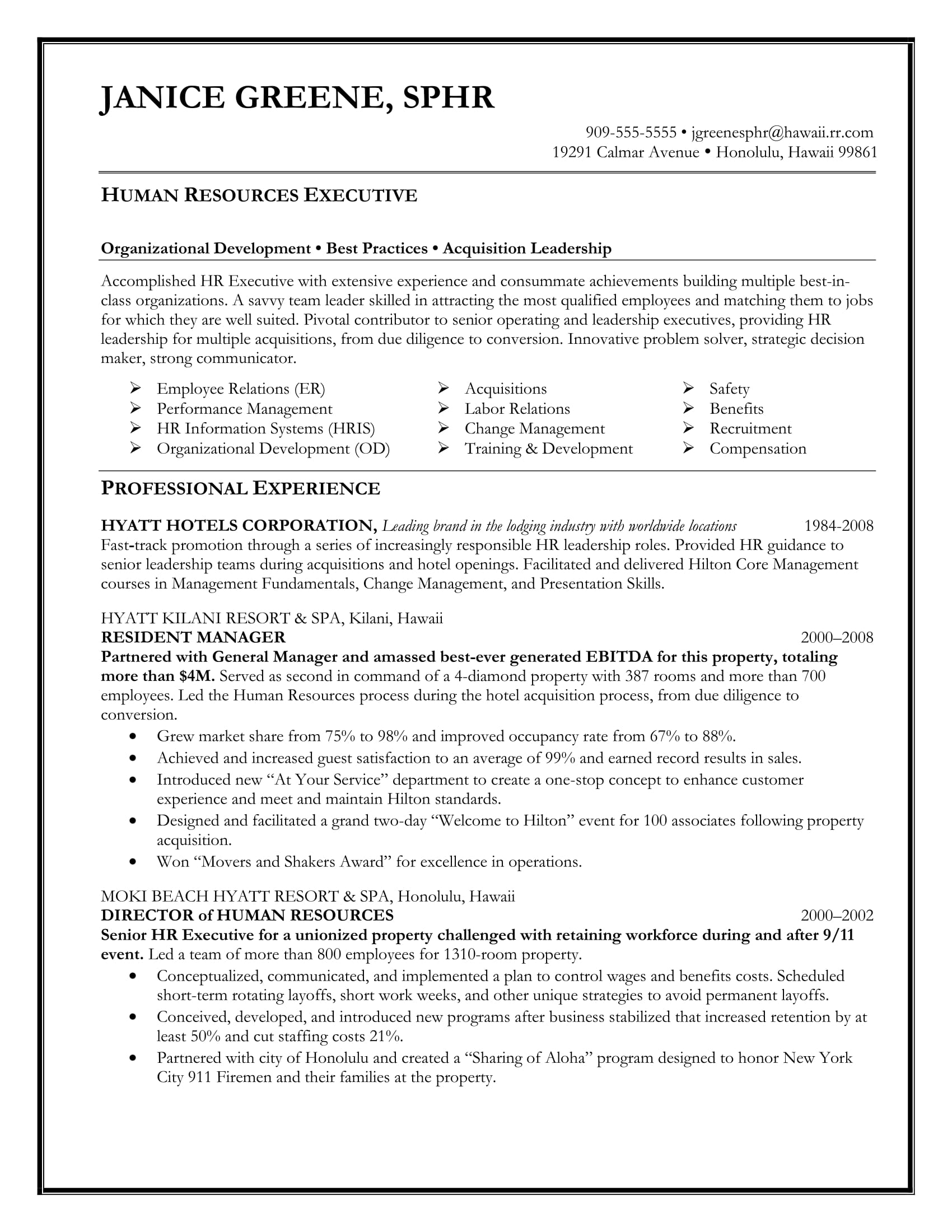 business resume template