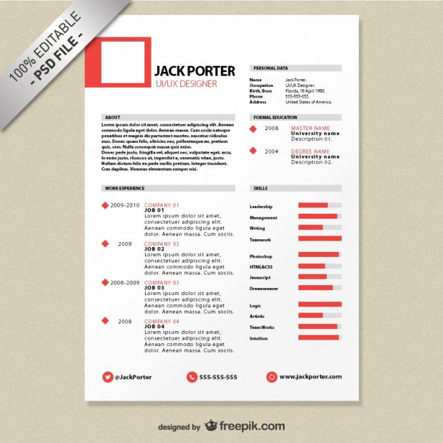 free creative resume template