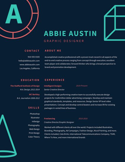 graphic design resume sample