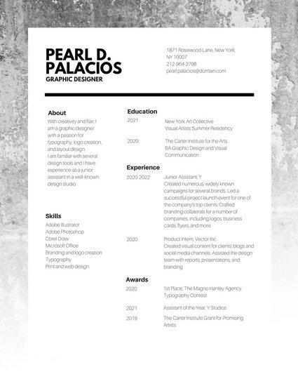 graphic design resume template