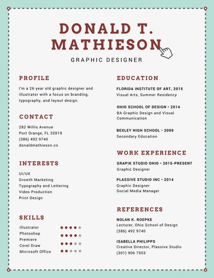 graphic designer resume format