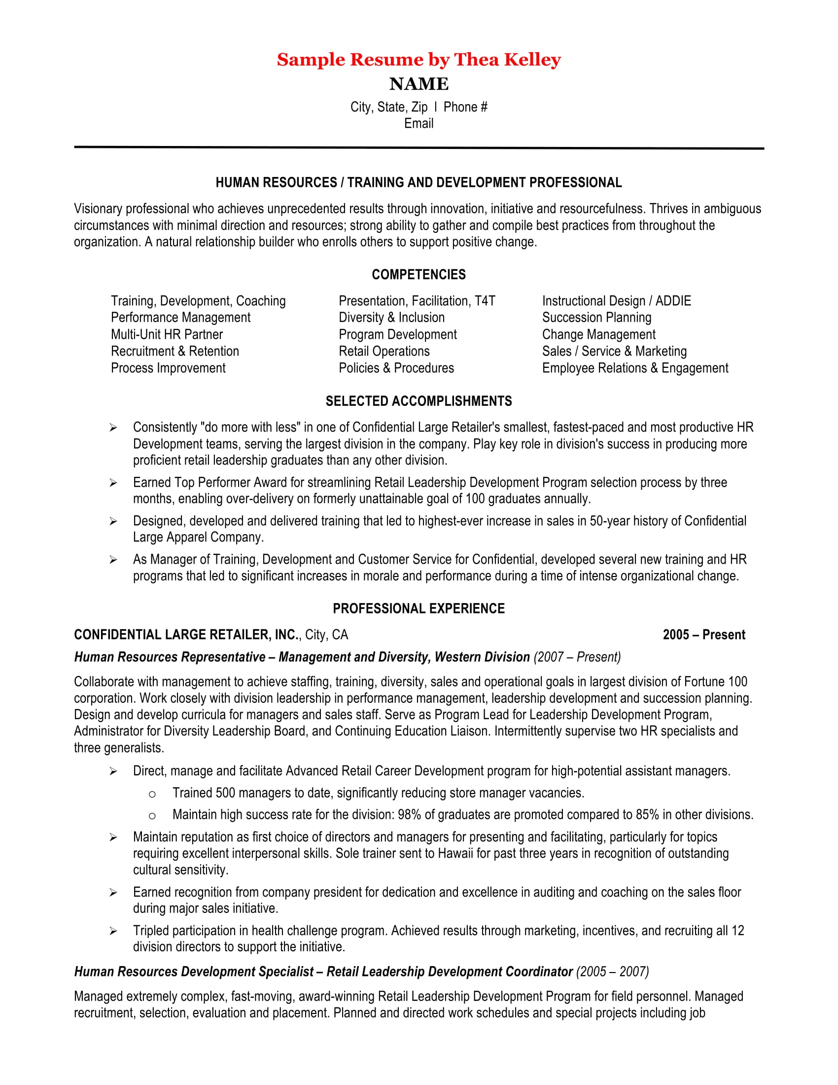Free Hr Professional Resume Templates Printable Templates