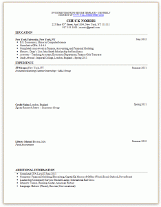 investment banking resume template