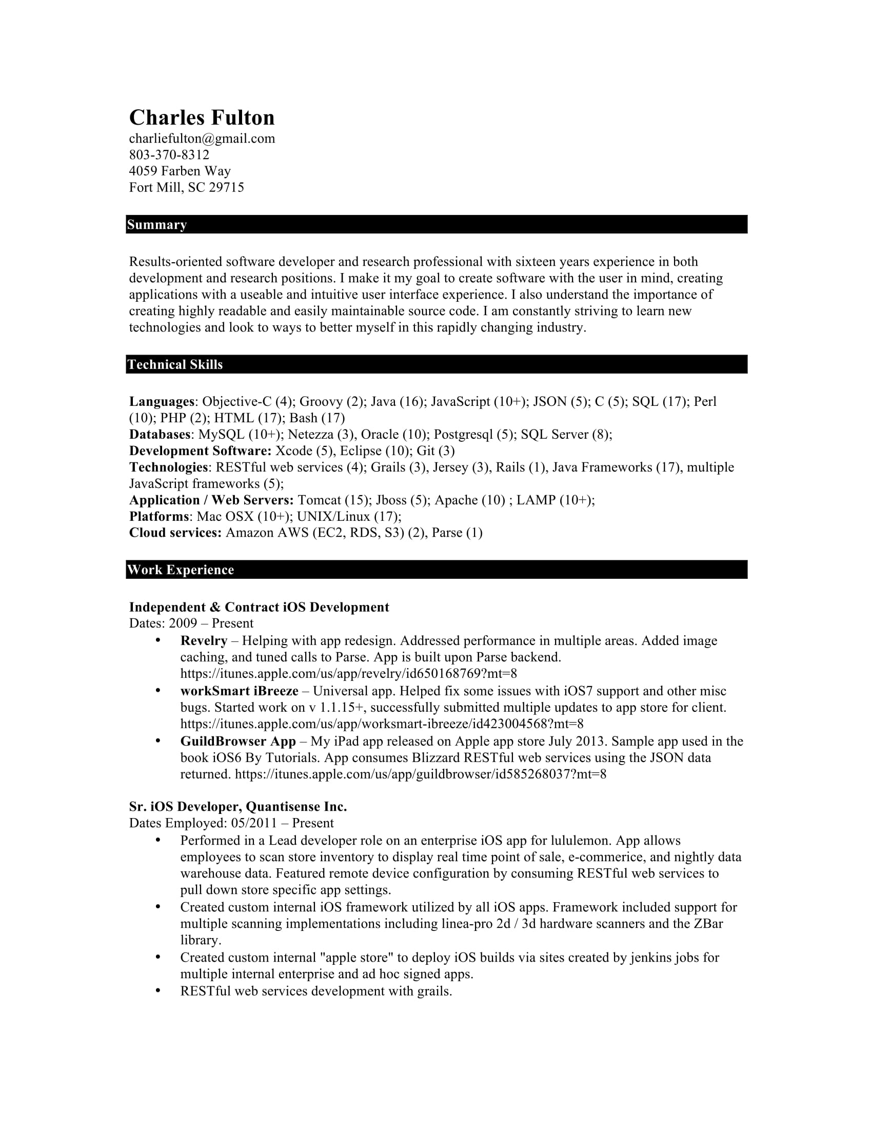 2 Year Experience Resume Format For Software Developer Doc