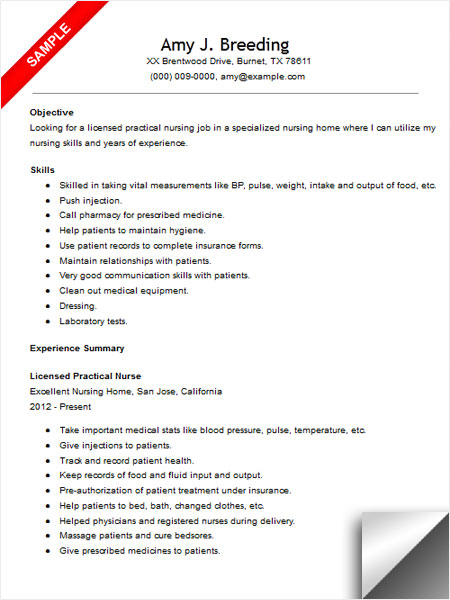 lpn resume sample