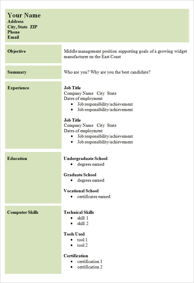 30 Simple and Basic Resume Templates for all Jobseekers ...