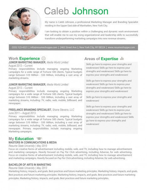 marketing manager resume template