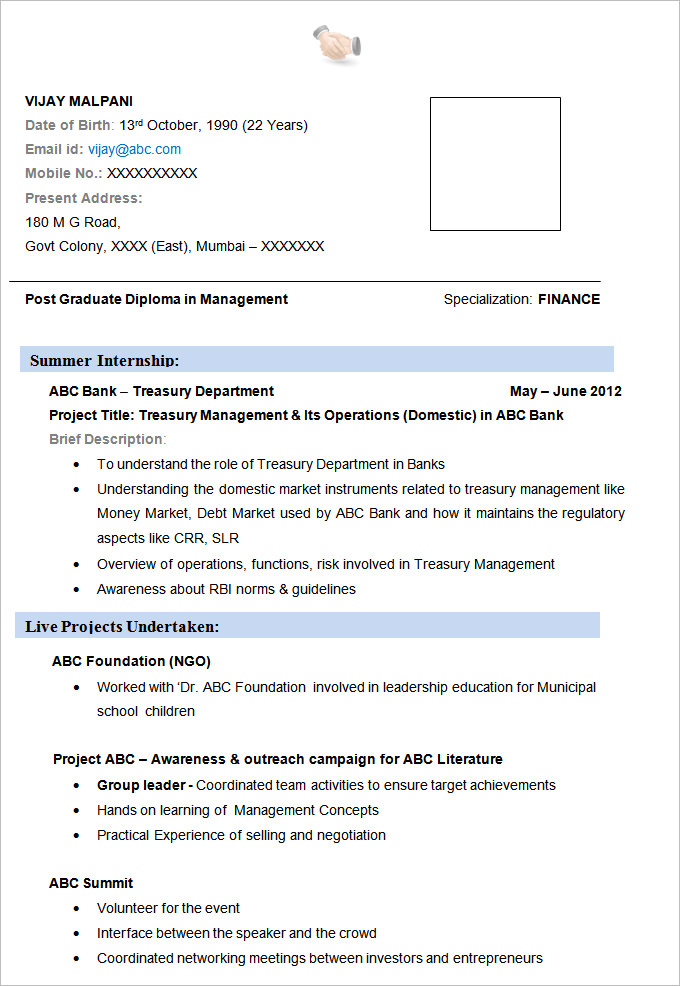 resume-format-for-mba-finance-fresher-pdf-financial-markets