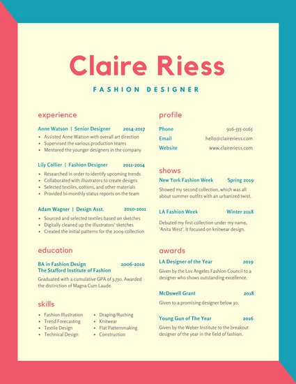 minimalist resume