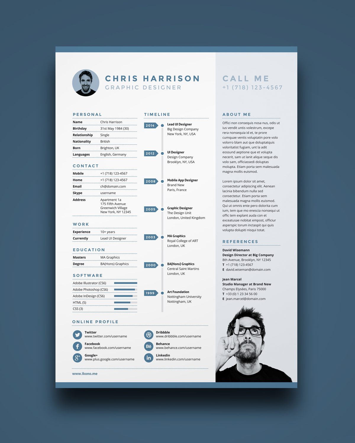 professional modern resume template free download