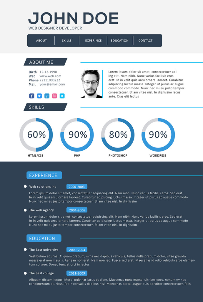 professional web developer resume template