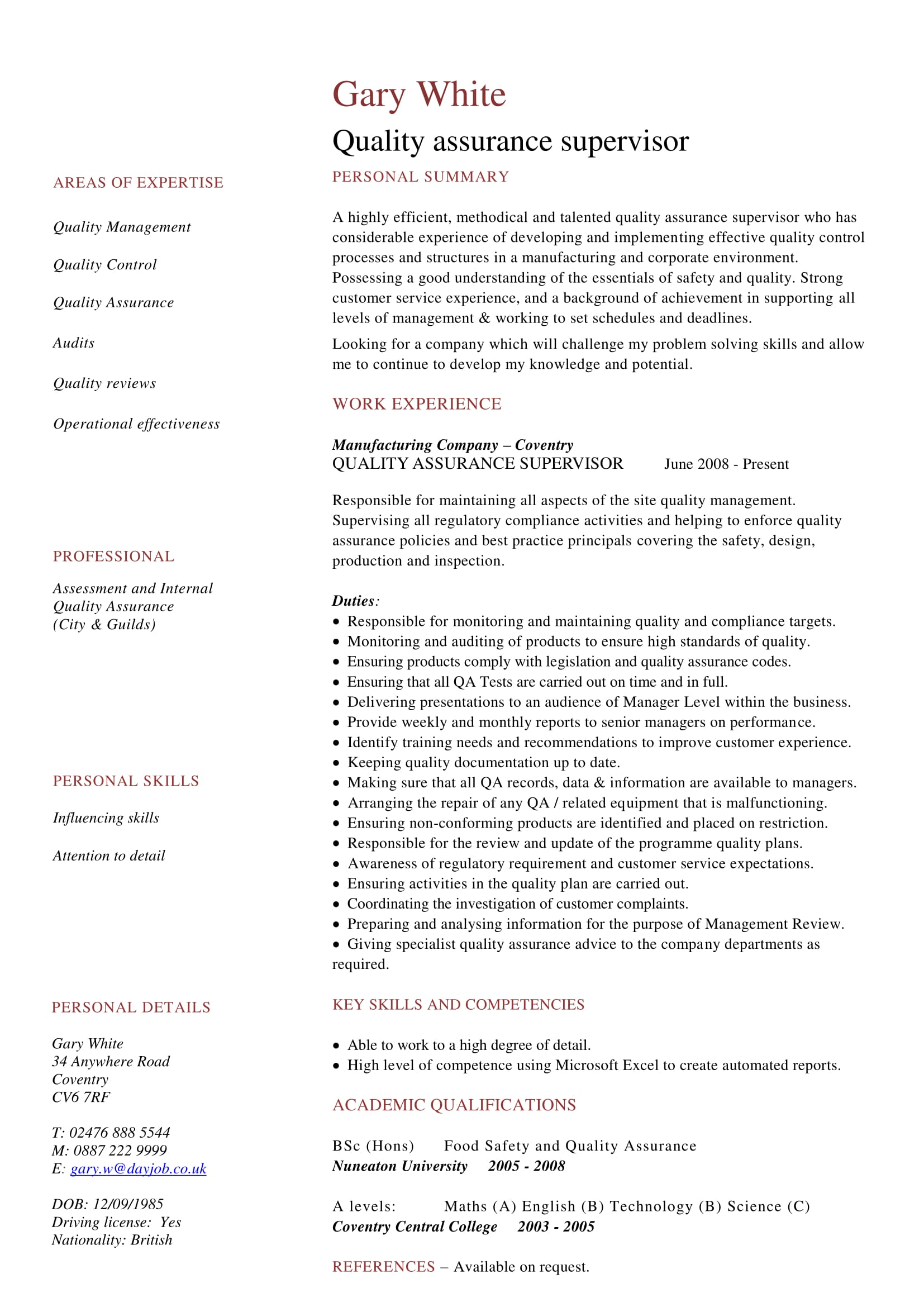 14 awesome quality assurance resume sample templates