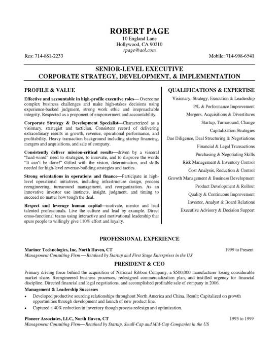 executive resume builder