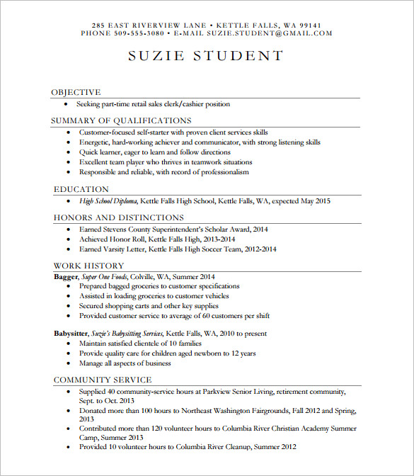 24 Best Student Sample Resume Templates WiseStep