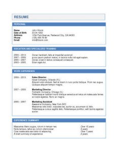 CV in Tabular Form – 18 Tabular Resume Format Templates