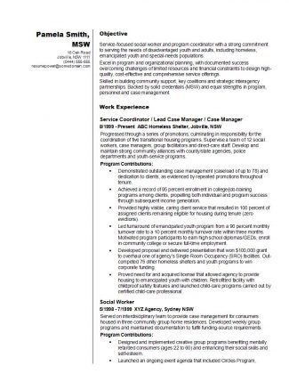 social worker resume template 2021