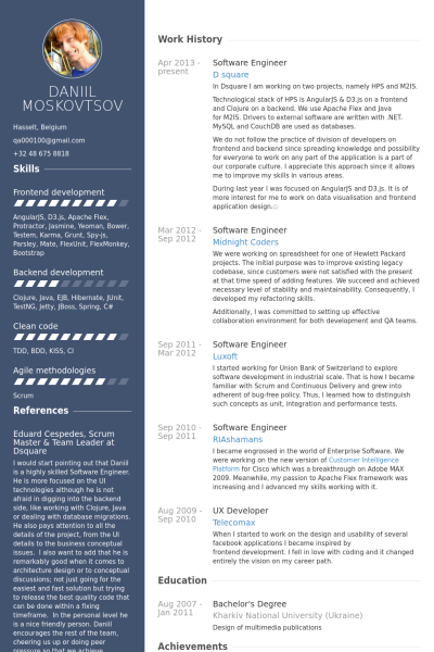 30 Best Developer Software Engineer Resume Templates Wisestep