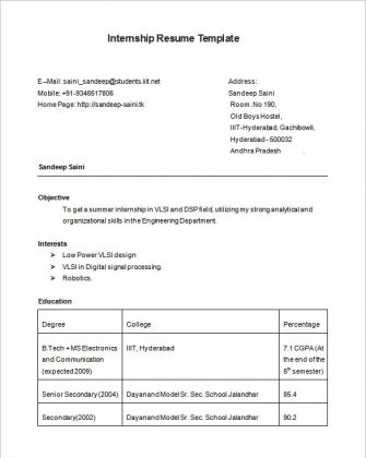 17 Best Internship Resume Templates to Download for Free - Wisestep