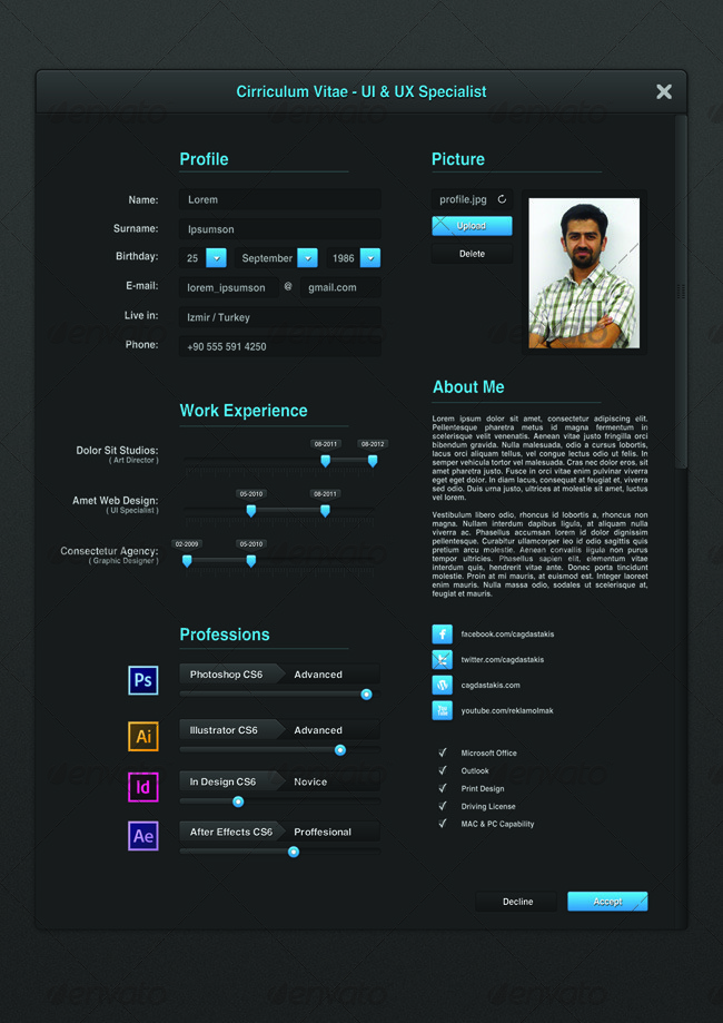 ui designer resume