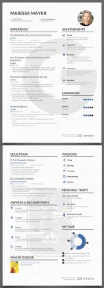 marissa mayer one page cv word download template