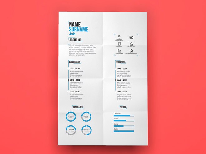 illustrator resume template